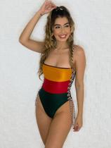 Maiô Anitta Trançado Dupla Face Reggae - MF FASHION