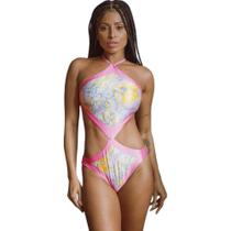 Maiô Areia Branca Baly Losango Azul