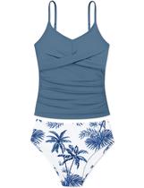 Maiô Aulyffo Girls Tankini, tamanho 10, cinza, 9 a 10 anos Maiô Aulyffo Girls Tankini, tamanho 10, cinza, 9 a 10 anos