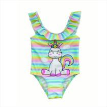 Maio babado listras E unicornio 3 anos basic + Maio babado listras E unicornio 3 anos basic +