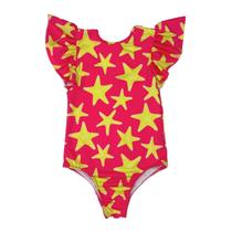 Maiô Babado Mangas Proteção Solar UV Menina Infantil Praia