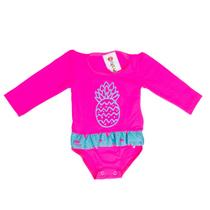 Maiô Baby Bebê Nenê 1 Ano Rosa Abacaxi Proteção Solar UV50 - Praia Mix