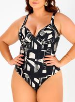 Maiô Banho de Mar 623.524 Feminino Zero Barriga Com Bojo e Trança Estampado Microfibra T. 44/50