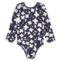 Maiô Bebê e Infantil Proteção UV Flores Marinho Up Baby