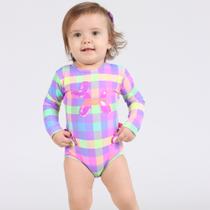 Maiô Bebê Estampa Xadrez Proteção UV 50+ Siri Kids