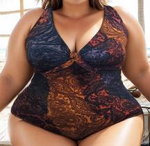 Maiô BIG Plus Size Dupla Face Com Bojo Removível Laço Busto Tamanho Grande do 46 ao 64