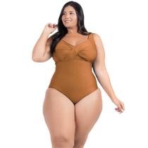 Maio Body Acinturado Plus Size Modela Cintura Liso Casual