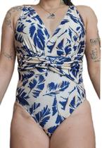 Maio body decotado estampado da sol e agua