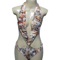 Maiô Body Engana Mamãe Da Líquido Estampa Oncinha Moda Praia