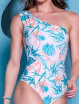 Maio body estampado de um ombro só sol e agua Maio body estampado de um ombro só sol e agua