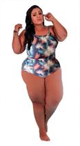 Maiô Body Feminino Plus Size Estampado Verão Bojo Alcinha