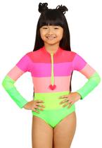 Maiô Body Kiara Colorido Infantil - Siri Kids Moda Praia