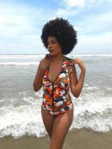 Maiô Body Líquido Com Zíper Forro Capuz Moda Fitness Praia