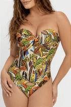 Maiô Bustiê Com Bojo Estampado Zero Barriga - Banho de Mar