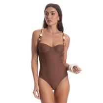 Maio capuccino corset slim fio duplo marrom