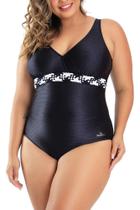 Maiô Classic Trança Bicolor Preto 617557 Banho de Mar