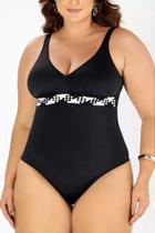 Maiô Clássico Trança Bicolor Liso com Proteção UV 50+ - Preto - Banho de Mar Maiô Clássico Trança Bicolor Liso com Proteção UV 50+ - Preto - Banho de Mar