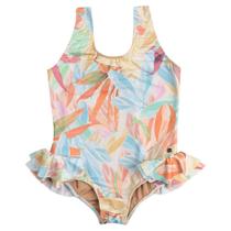 Maiô Com Babado Proteção UV50+ Verão Infantil Menina Moda Praia She