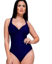 Maiô Com Bojo 40 Ao 52 Preto Estampado Plus Size Moda Praia