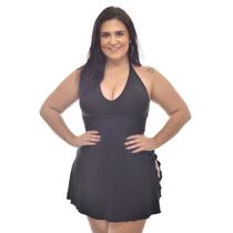 Maio com Saída 2 em 1 Plus Size - Preto