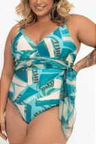 Maiô Com Saida Sem Bojo Plus Estampado Banho De Mar Ref. 0621519