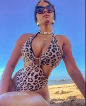 Maiô de Argola Onça com Bojo forrado - Dama Glamour