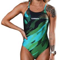 Maiô De Natação Woom Swim Marbella Verde Feminino