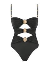 Maiô de peça única Verdusa recortado, colorido, preto, feminino