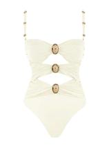 Maiô de peça única Verdusa recortado em bloco de cores para mulheres