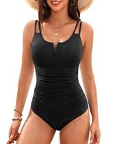 Maiô de peça única Yonique Tummy Control V Wired Black XL