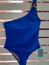 Maio de um ombro só, azul Marinho,tamanho M lycra rosset, zart modas