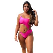 Maiô De Um Ombro Só Com Corrente E Recorte Na Lateral