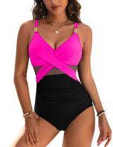 Maiô de uma peça Blooming Jelly 2025 para mulheres preto e rosa Maiô de uma peça Blooming Jelly 2025 para mulheres preto e rosa