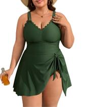 Maiô de uma peça Charmo Scalloped Tummy Control verde 4X