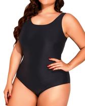 Maiô de uma peça Holipick Black Tummy Control Plus Size Maiô de uma peça Holipick Black Tummy Control Plus Size
