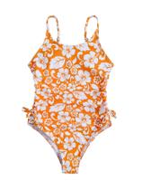 Maiô de uma peça Milumia Girl com estampa floral laranja 11Y Maiô de uma peça Milumia Girl com estampa floral laranja 11Y