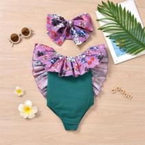 Maiô de uma peça para bebê menina Fato de sol elegante para menina Traje de banho com babados Fato de banho com cadarço, 6-12 meses, preto Maiô de uma peça para bebê menina Fato de sol elegante para menina Traje de banho com babados Fato de banho com cadarço, 6-12 meses, preto