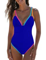 Maiô de uma peça Popvil, roupa de banho feminina para controle de barriga