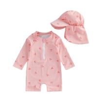 Maiô De Verão Para Bebês Recém-nascidos, Roupa De Banho Listrada Com Estampa De Laço E Manga