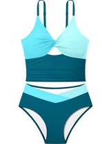 Maiô Doumlop Girls Tankini, tamanho 14, cor verde