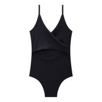 Maiô em Malha Jacquard Texturizada com Proteção UV Dry 50+ Preto - Lilimoon