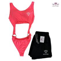 Maiô Engana Mamãe com Bojo + Short Suplex Estampa Refletiva Maiô Engana Mamãe com Bojo + Short Suplex Estampa Refletiva