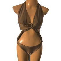 Maiô Engana Mamãe Líquido Moda Praia Luxo De Amarrar E Forro