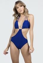 Maiô Engana Mamãe Liso Lycra Recorte Lateral Verão