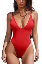 Maiô ESONLAR Vermelho Decote V com Costas Abertas Maiô ESONLAR Vermelho Decote V com Costas Abertas