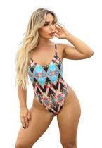 Maio Fechado de Alça fixa Aviador estampado Sem Bojo