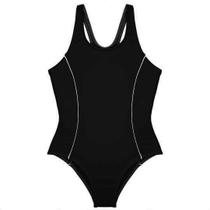Maiô Feminino Adulto Preto Liso Básico Natação Hidroginástica iSport Maiô Feminino Adulto Preto Liso Básico Natação Hidroginástica iSport