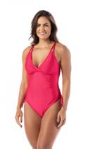 Maiô Feminino Afina Cintura Com Textura Canelada Decote V