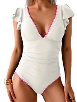 Maiô feminino com babados Aidonger Tummy Control