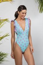 Maiô Feminino com Babados Estampado Maiô Feminino com Babados Estampado